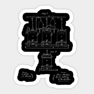 Brewing Beer and Ale Vintage Patent Hand Drawing Sticker